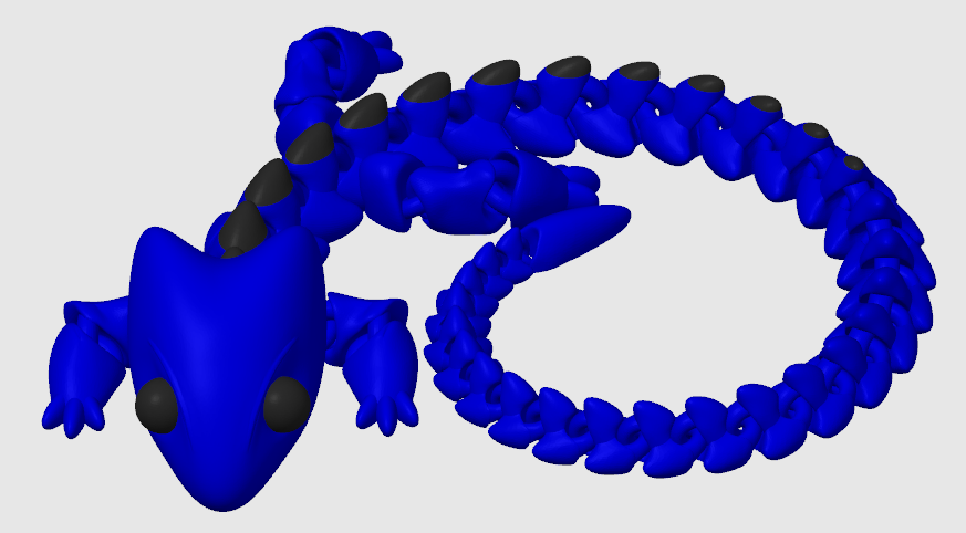 Articulated Dragon Colored Spines
