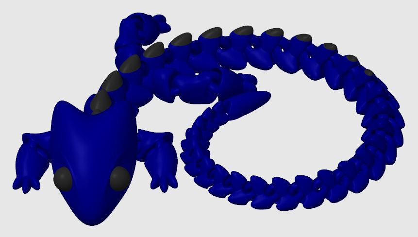 Articulated Dragon Colored Spines